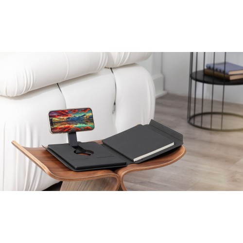 Папка А5 с беспроводным (10W) зарядным устройством 5000 mAh, с MagSafe и блокнотом, черный