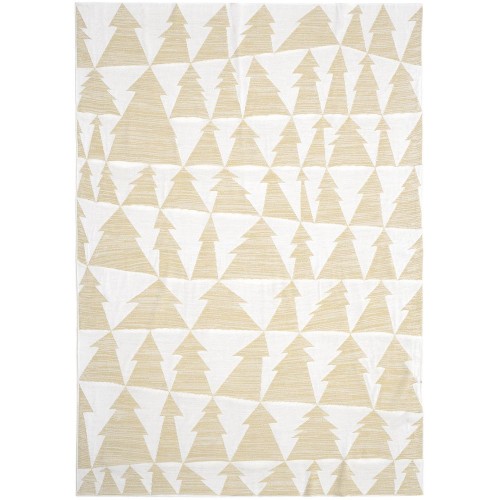 Плед «Танцующий лес», белый с золотистым