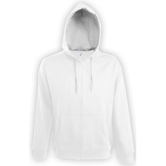 Толстовка мужская на молнии Soul Men 290 с контрастным капюшоном, белая