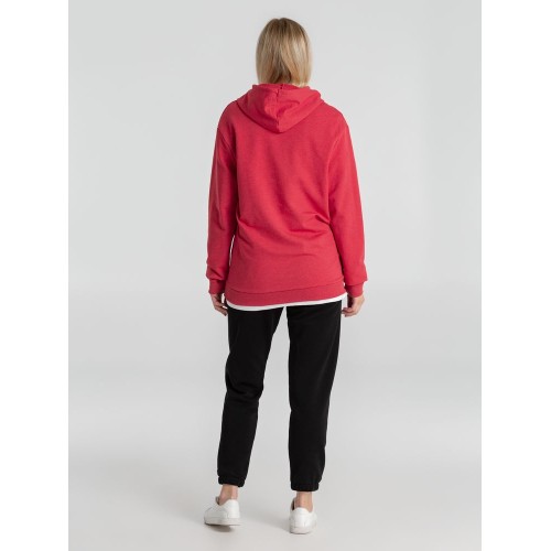Толстовка с капюшоном унисекс Hoodie, красный меланж