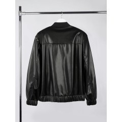 Бомбер из искусственной кожи Univer, черный