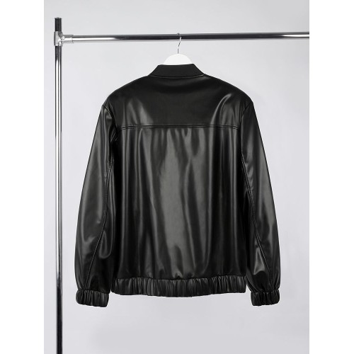 Бомбер из искусственной кожи Univer, черный