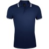 Рубашка поло мужская Pasadena Men 200 с контрастной отделкой, темно-синяя с белым
