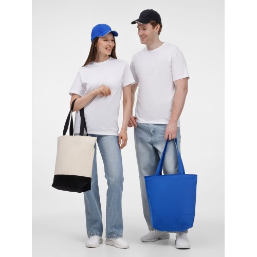 Бейсболка Canopy, ярко-синяя с белым кантом