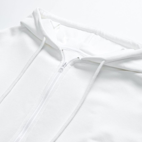 Толстовка унисекс оверсайз на молнии Zippy Terry, белая