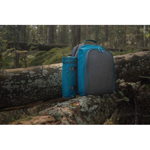 Набор для пикника Fridag на 2 персоны, темно-синий с серым