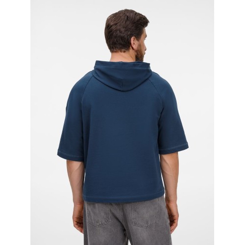Футболка оверсайз унисекс с капюшоном Neofit, темно-синяя