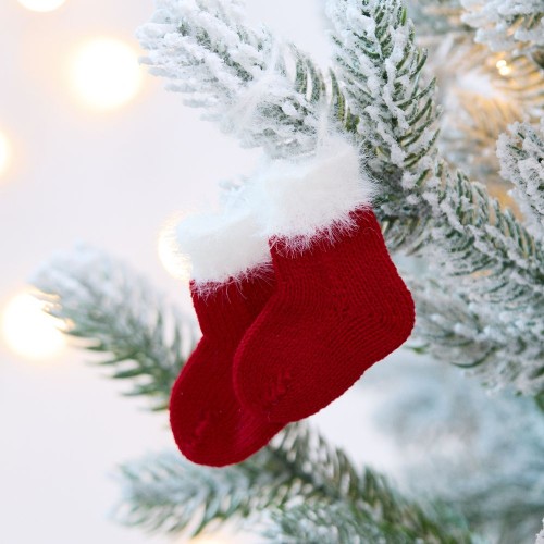 Подвеска на елку «Вьюжка», носочки, красная