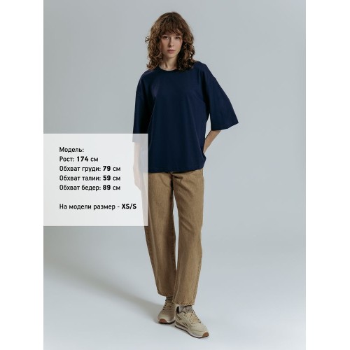 Футболка оверсайз унисекс Base Space, темно-синяя