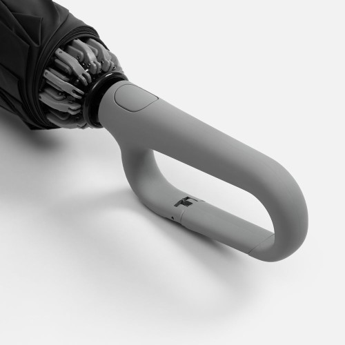 Зонт обратного сложения с ручкой-карабином Foldberry, серый