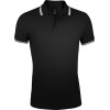 Рубашка поло мужская Pasadena Men 200 с контрастной отделкой, черная с белым