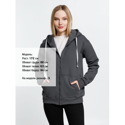 Толстовка на молнии с капюшоном Siverga Heavy, темно-серая (графит)