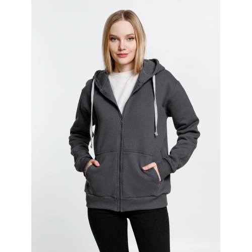 Толстовка на молнии с капюшоном Siverga Heavy, темно-серая (графит)