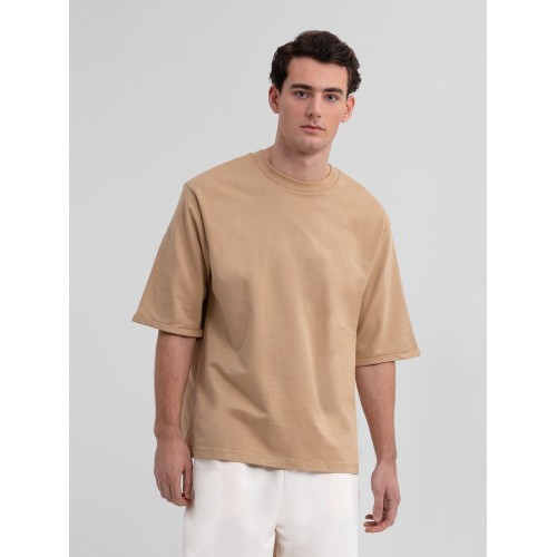 Футболка оверсайз унисекс Kosmos 2.0, бежевая