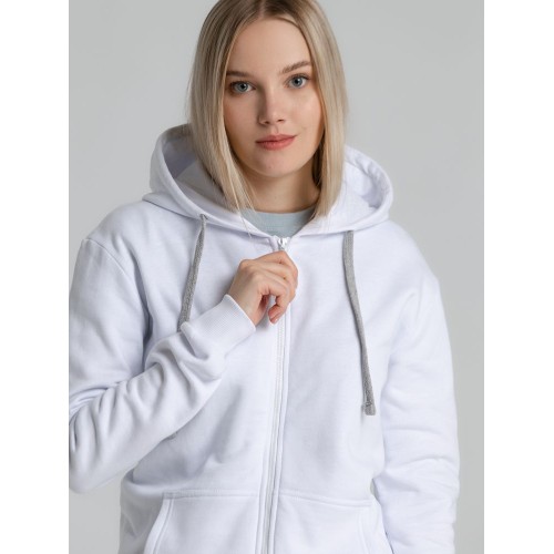 Толстовка на молнии с капюшоном Unit Siverga Heavy, белая