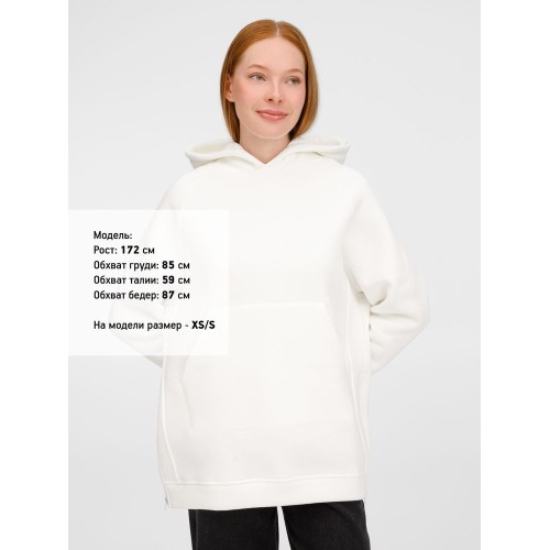 Худи унисекс оверсайз Easy Street, молочно-белое