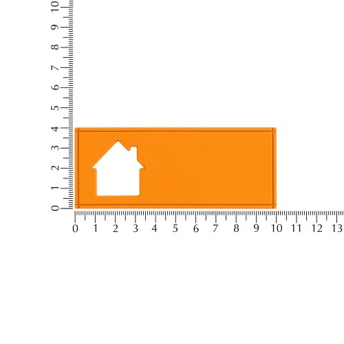 Лейбл из ПВХ с вырубкой «Дом», оранжевый неон