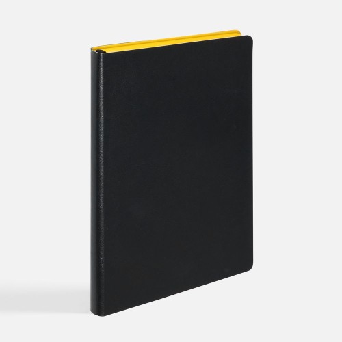 Ежедневник Doppio, недатированный, черный с желтым