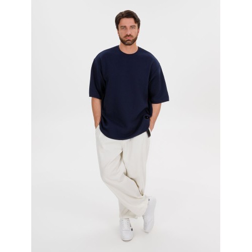 Джемпер с коротким рукавом Siluetti Volumica, темно-синий