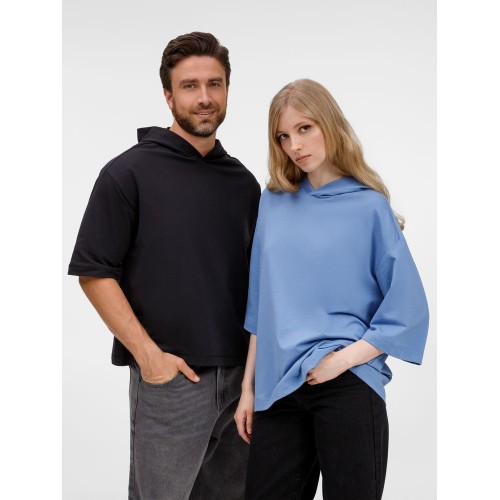 Футболка оверсайз унисекс с капюшоном Neofit, черная