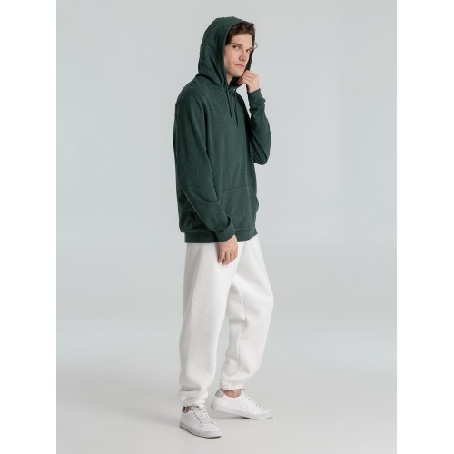 Толстовка с капюшоном унисекс Hoodie, темно-зеленый меланж