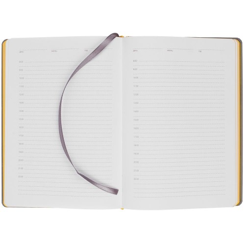 Ежедневник Spain Shall на заказ, недатированный, серый с желтым