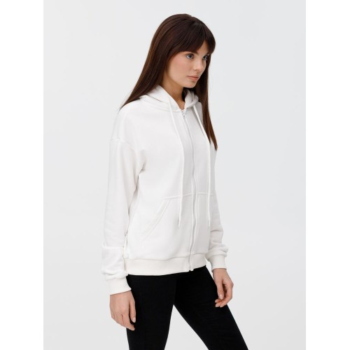 Толстовка унисекс оверсайз на молнии Zippy Terry, белая