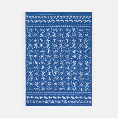 Плед Holidale, синий с молочным