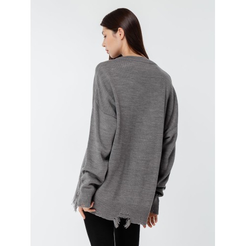 Джемпер оверсайз унисекс Grunge в сумке, серый