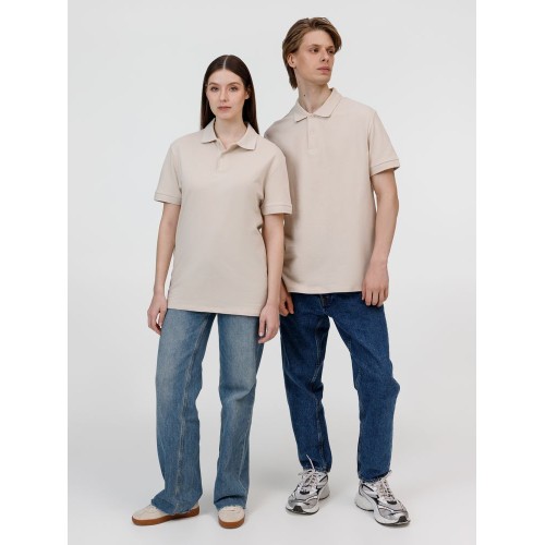 Рубашка поло унисекс Pacific, бежевая (льняная)