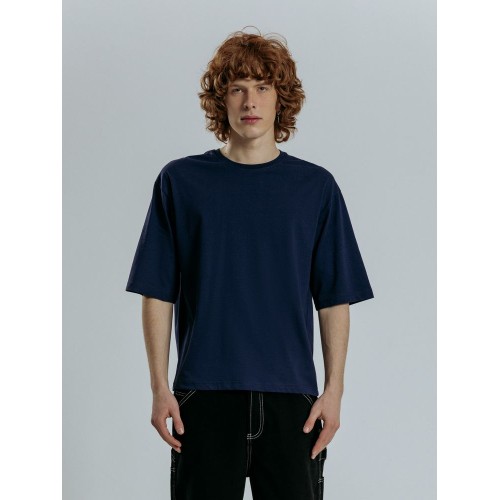 Футболка оверсайз унисекс Base Space, темно-синяя