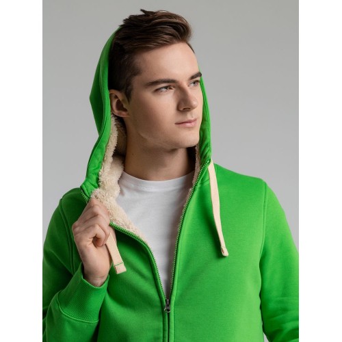 Толстовка унисекс на молнии Sherpa 280, ярко-зеленая