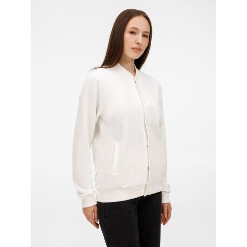 Бомбер унисекс Nuppu, молочно-белый