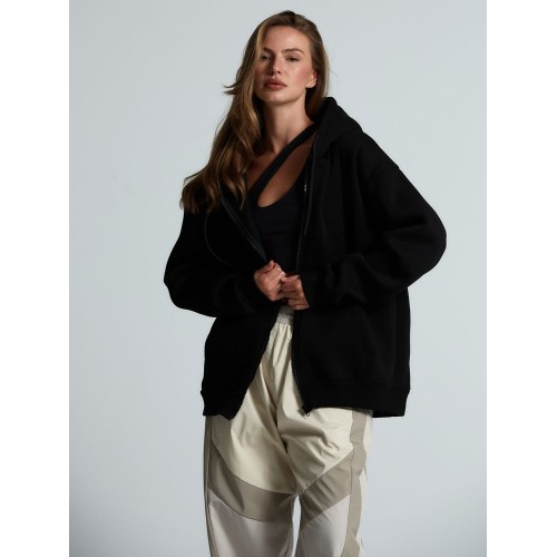 Толстовка унисекс оверсайз Zippy, черная