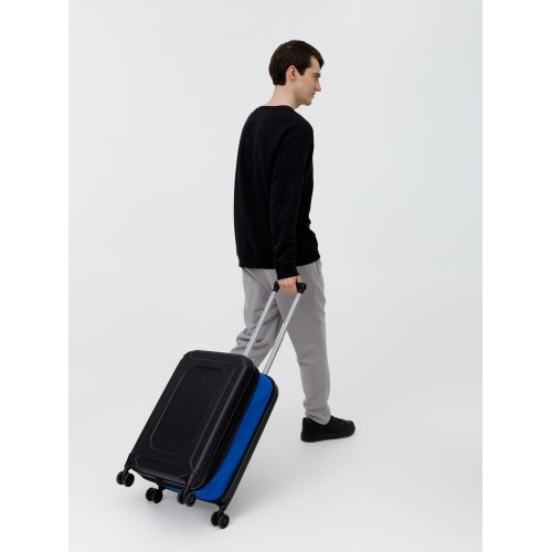 Чемодан Platta, черный с синим