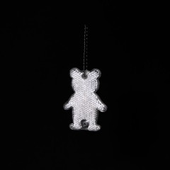 Пешеходный светоотражатель с цепочкой «Мишка», белый