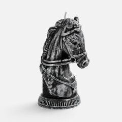 Свеча фигурная «Бюст лошади», серебристая