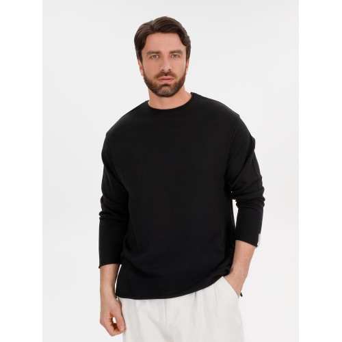 Лонгслив унисекс Siluetti Fuori, черный