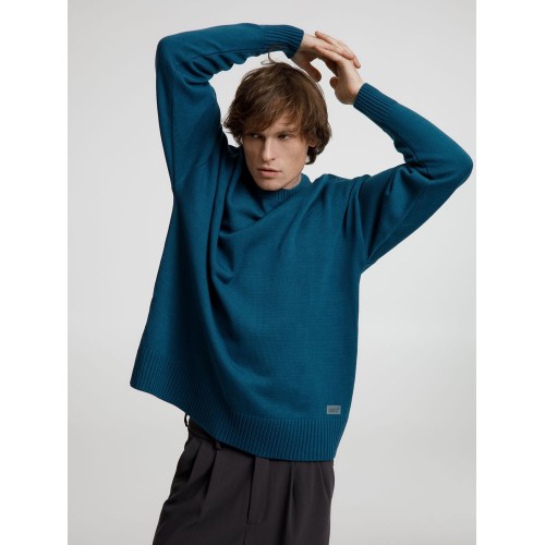 Джемпер оверсайз унисекс Stated в сумке, синий (морская волна)