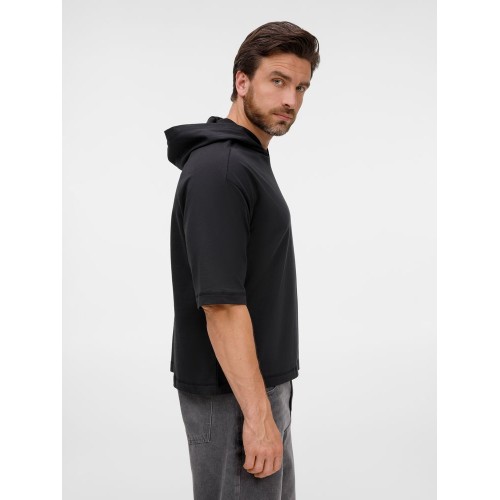 Футболка оверсайз унисекс с капюшоном Neofit, черная