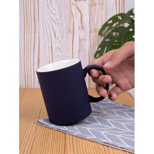 Кружка Promo Soft с покрытием софт-тач, темно-синяя