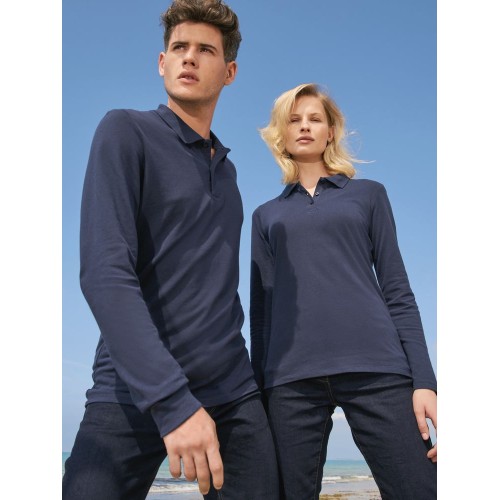 Рубашка поло женская с длинным рукавом Perfect LSL Women, темно-синяя