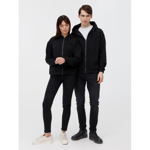 Толстовка унисекс оверсайз на молнии Zippy Terry, черная
