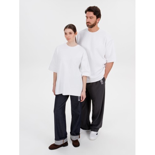 Джемпер с коротким рукавом Siluetti Volumica, молочно-белый