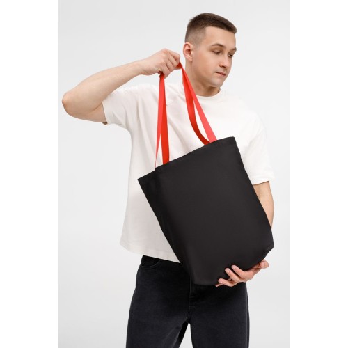 Шопер B5, черный с красными ручками