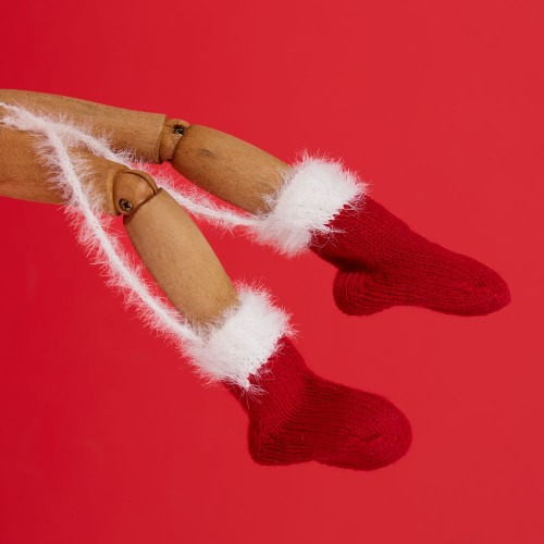 Подвеска на елку «Вьюжка», носочки, красная