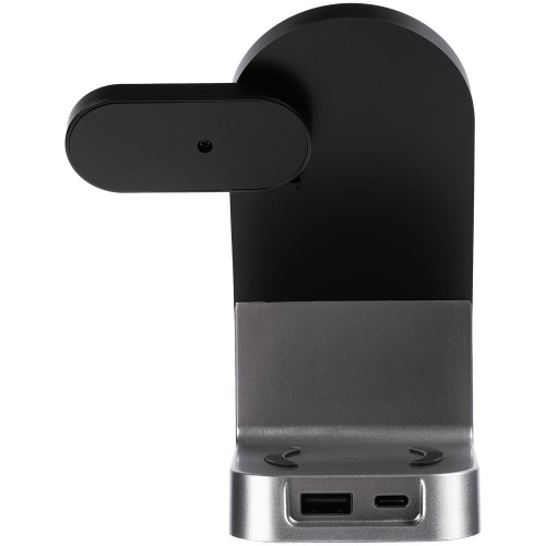 Зарядная станция с часами E-Store для смартфона, часов и наушников, черная