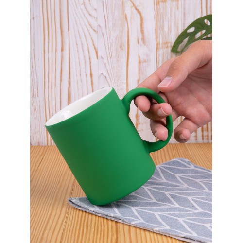 Кружка Promo Soft с покрытием софт-тач, зеленая