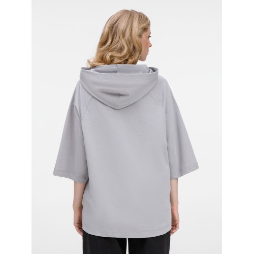 Футболка оверсайз унисекс с капюшоном Neofit, светло-серая