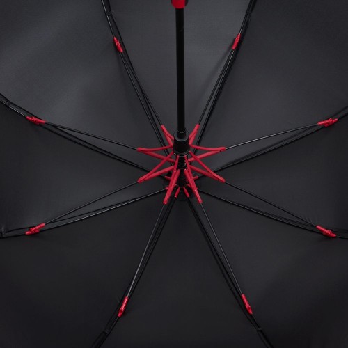 Зонт-трость Hidecolor с цветными спицами, черный с красным